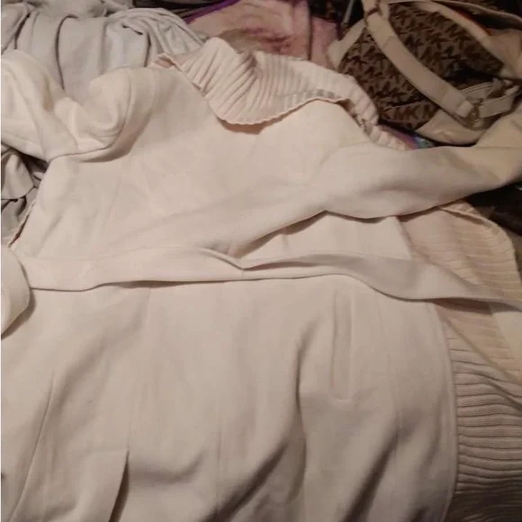 Calvin Klein Faux Wood Belted Wrap Coat